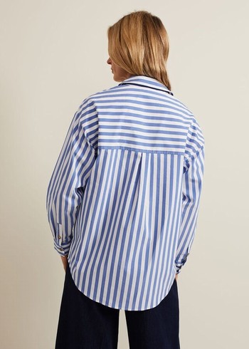 Phase Eight Stripe Shirts Blue Australia | US9517630